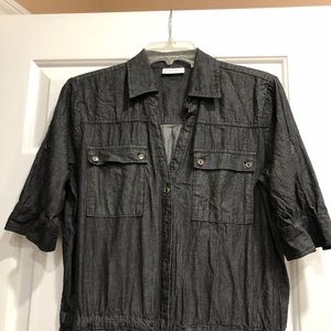 Black Denim Jumpsuit